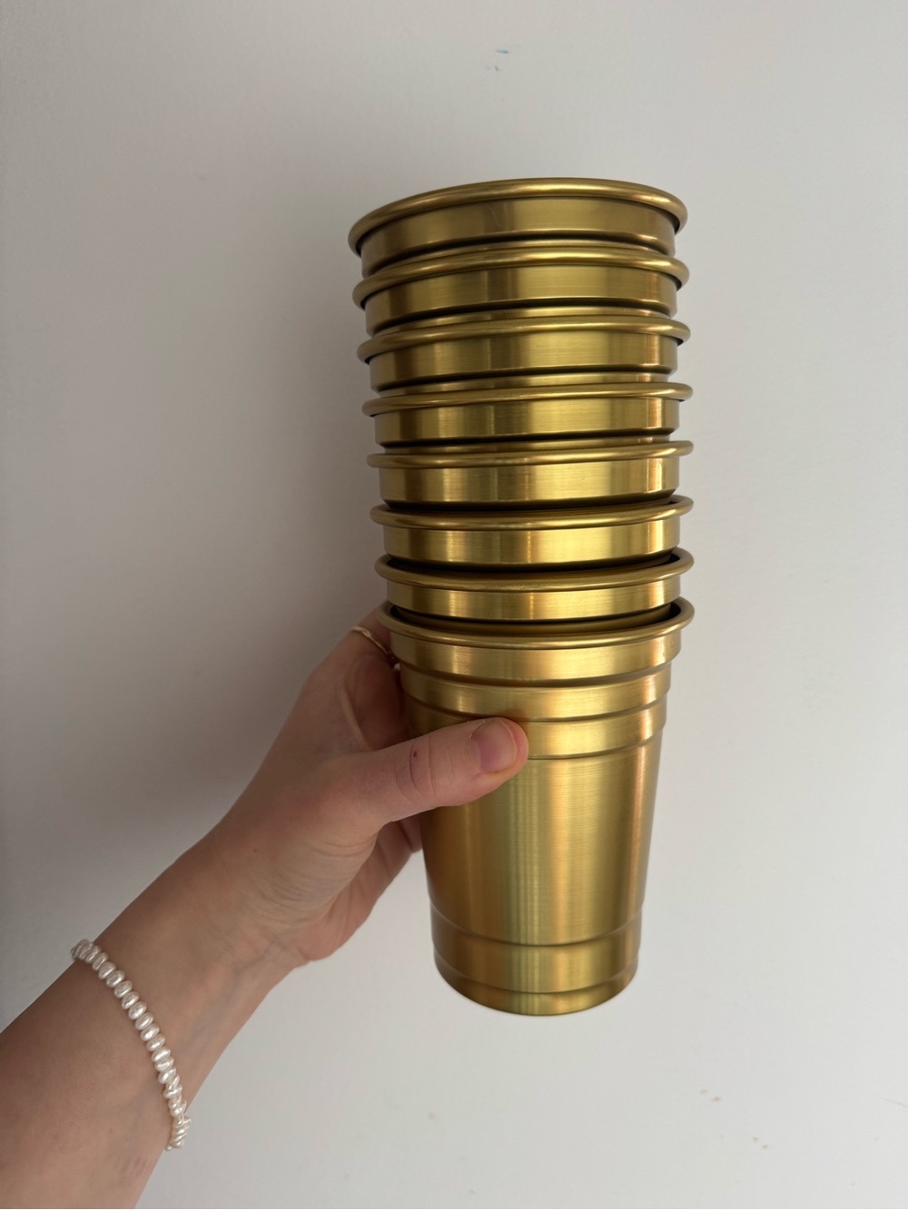 Stackable Gold Metal Tumblers - Reusable Party Cups